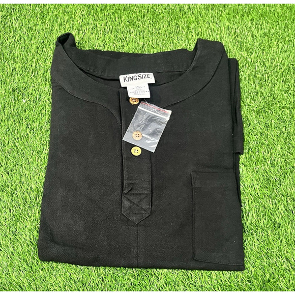 King Size Henley Cotton Shirts Long Sleeve Lot of 2 Men’s 3XL New - Picture 4 of 9